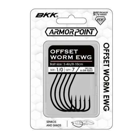 Haczyki offsetowe BKK Armorpoint Offset Worm EWG | #2/0 | 7 szt.