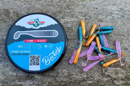 Guma Great Fish GF1 Baby 2,9cm | MIX1 | bezzapachowy | 21 szt.