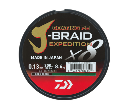 Plecionka Daiwa J-Braid Expedition X8E 0.13mm | 150m | Dark Green