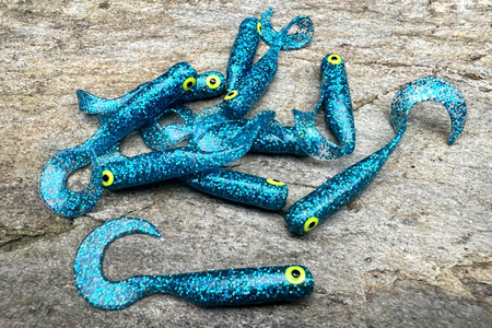 Guma Great Fish GF1 Twister 4,9cm | Glitter Blue | bezzapachowy | 10 szt.