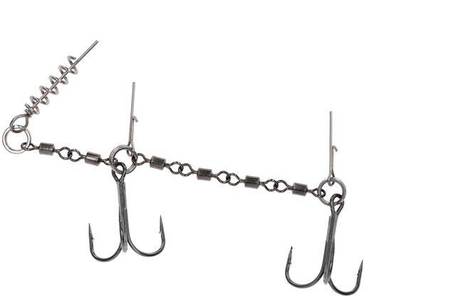 Dozbrojka z krętlików Mikado Jaws Double Evo Stinger XL - 35kg - kotwice nr 2/0 do gu | 18-22cm