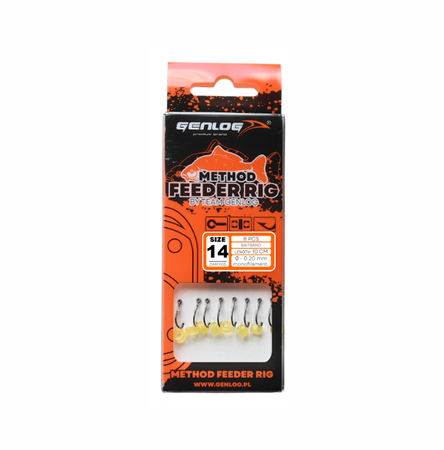 Przypony Genlog Method Feeder 1105 10cm | #14 | 0,20mm | 8 szt.
