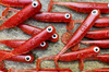 Guma Great Fish GF1 4,9cm | Glitter Red | bezzapachowy | 10 szt.