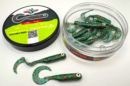 Guma Great Fish GF1 Twister 4,9cm | Colorful Glitter | rybny | 10 szt.