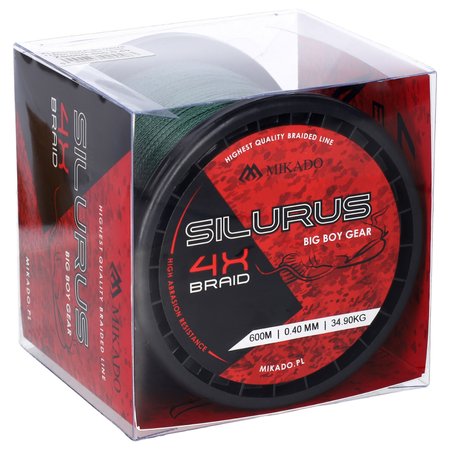 Plecionka Mikado SILURUS 4 X BRAID 0,45mm | 37,40kg | 600m| zielona