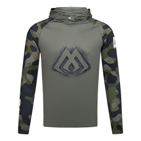 Bluza Mikado z kapturem i kominem | z filtrem UPF | Green Camo | rozm. XL
