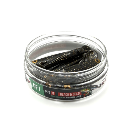 Guma Great Fish GF1 Ripper 7cm | Black & Gold | Bezzapachowy | 6 szt. | Typ Od Ryb Special Edition