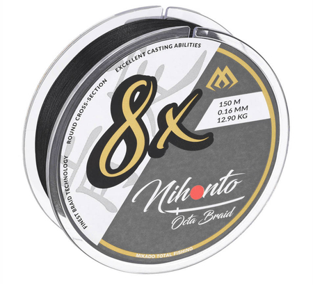Plecionka Mikado Nihonto Octa Braid 0,12 mm | black | 150m