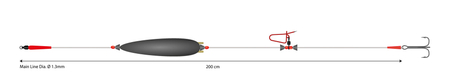 Zestaw sumowy Mikado SET II - Adjustable combi rig zgrzechotką 20g/200cm/100kg - kotwica: 3/0 