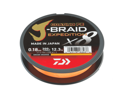 Plecionka Daiwa J-Braid Expedition X8E 0.18mm | 150m | Smash Orange