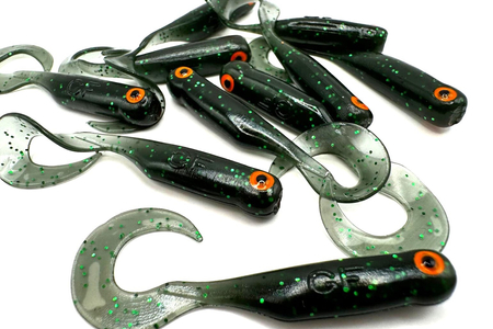 Guma Great Fish GF1 Twister 4,9cm | Magic Green | rybny | 10 szt. | Dżejsiok Special Edition