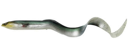 Guma Savage Gear Real Eel 15cm | Green/ SILVER