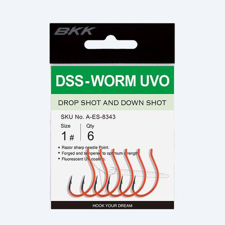 Haczyki BKK DSS-Worm UVO | #2/0 | 5 szt.