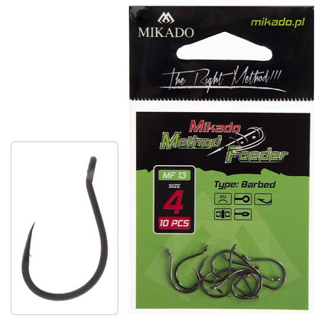 Haczyki Mikado MF13 nr 10 - z zadziorem - 10szt.