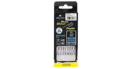 Przypony do methody Mikado z igłą - hak z zadziorem nr 10 / plecionka: 0.12mm/10cm - 8szt.