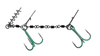 Dozbrojka z krętlików Mikado Jaws Double Evo Stinger Fluo - 25kg - kotwice nr 1/0 do gu | 18-22cm