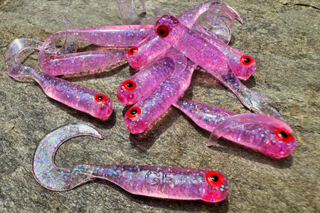 Guma Great Fish GF1 Twister 4,9cm | Glitter Pink | krewetkowy | 10 szt.