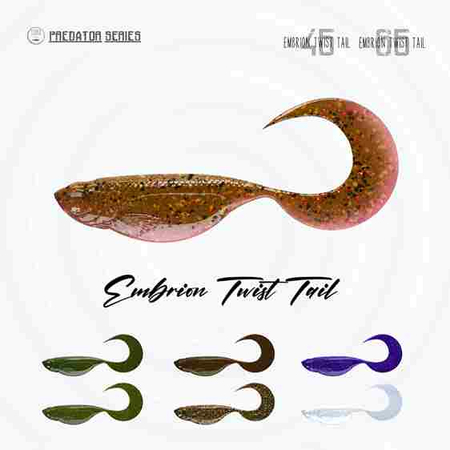Przynęta Libra Lures Embrion Twist Tail 2.5" | 6.5 cm | 033 - Motor Oil Brown | 10 szt.