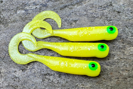 Guma Great Fish GF1 Twister 4,9cm | Yellow | rybny | 10 szt.