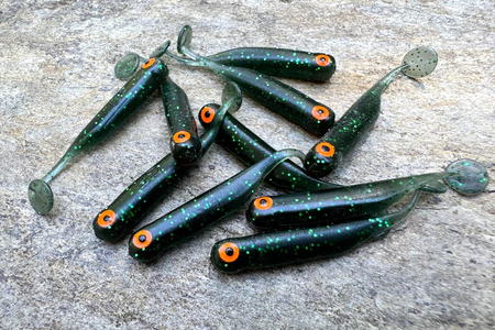 Guma Great Fish GF1 4,9cm | Magic Green | bezzapachowy | 10 szt. | Dżejsiok Special Edition