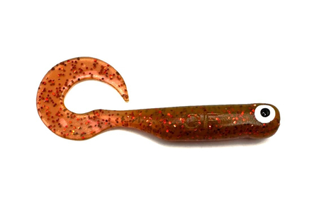 Guma Great Fish GF1 Twister 4,9cm | Motor Oil Red | rybny | 10 szt.