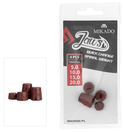 Wymienne obciążenie do wkrętów Mikado Jaws Quick Change Spiral - mix - 4szt.