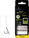 Przypony do methody Mikado z igłą - hak bez zadziora nr 12 / plecionka 0.12mm / 10cm / 8szt.