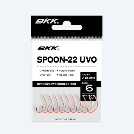 Haczyki BKK Spoon-22 UVO | #4 | 9 szt.
