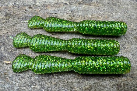 Guma Great Fish GF2 Leech 6cm | Glitter Green | krewetkowy | 10 szt.
