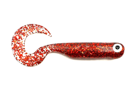 Guma Great Fish GF1 Twister 4,9cm | Glitter Red | rybny | 10 szt.