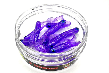 Guma Great Fish GF1 Twister 4,9cm | Glitter Light Purple | rybny | 10 szt.