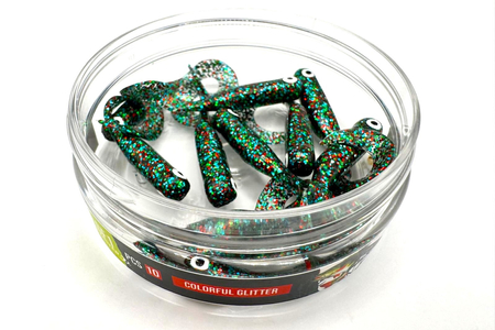 Guma Great Fish GF1 Twister 4,9cm | Colorful Glitter | krewetkowy | 10 szt.