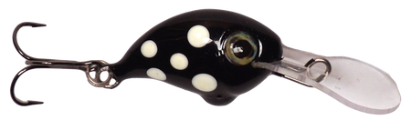 Wobler A.J Lures Żniwiarz SDR 2.5cm - tonący - Czarny w Białe Kropki