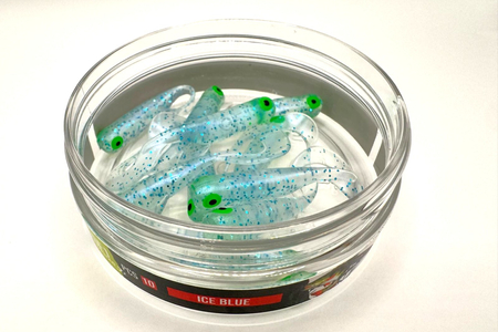 Guma Great Fish GF1 Twister 4,9cm | Ice Blue | rybny | 10 szt. | Dżejsiok Special Edition