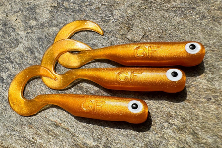Guma Great Fish GF1 Twister 4,9cm | Gold | krewetkowy | 10 szt.