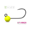 Główka jigowa wolframowa Delphin T-AREA BL / 4.6mm / 0.9g / #6 / 5 szt. - fluo żółta