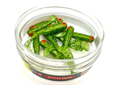 Guma Great Fish GF1 Twister 4,9cm | Glitter Green | bezzapachowy | 10 szt.
