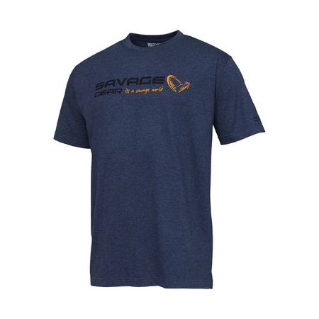 Koszulka Savage Gear Signature Logo T-Shirt Blue Melange - rozm. XXL