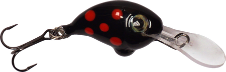 Wobler A.J Lures Żniwiarz SDR 2.5cm - tonący - Czarny w Czerwone Kropki