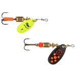 Zestaw MEPPS AGLIA FLUO #1 seledynowa 3.5g + MEPPS BLACK FURY #2 czarny / czerwone kropki 4.5g