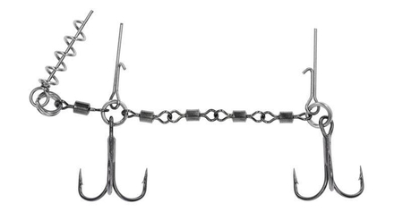 Dozbrojka z krętlików Mikado Jaws Double Evo Stinger - 25kg - kotwice nr 1/0 do gu | 18-22cm