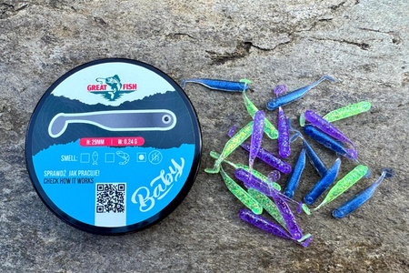Guma Great Fish GF1 Baby 2,9cm | MIX2 | bezzapachowy | 21 szt.