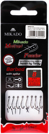 Przypony do methody Mikado z igłą - haczyk z zadziorem: 10 / żyłka: 0.28 mm - 8szt.