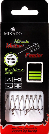 Przypony do methody Mikado z igłą - haczyk bezzadziorowy: 12 / żyłka: 0.18 mm - 8szt.