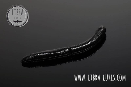 Przynęta Libra Lures Fatty D'Worm 7.5cm | 040 - Black | ser | 8 szt.