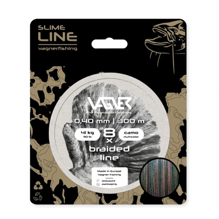 Plecionka sumowa VAGNER Braided Slime Line / 0.40mm / 41kg / 300m / Multikolor 