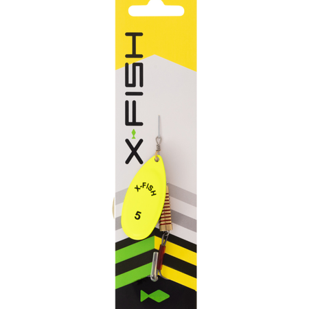 Obrotówka X-Fish Stark №5 | 14g | Nikel UV lime