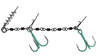 Dozbrojka z krętlików Mikado Jaws Double Evo Stinger Fluo XL - 35kg - kotwice nr 2/0 do gu | 18-22cm