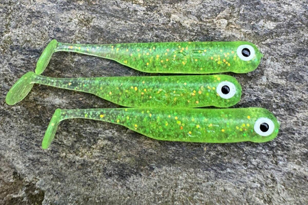 Guma Great Fish GF1 4,9cm | Glitter Light Green | rybny | 10 szt.