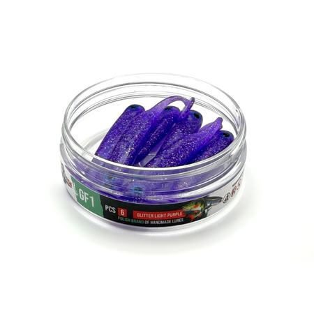 Guma Great Fish GF1 Ripper 7cm | Glitter Light Purple | Bezzapachowy | 6 szt.